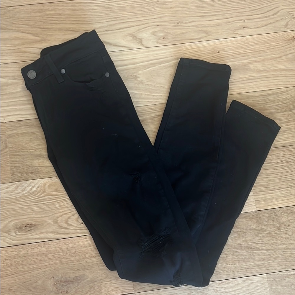 Paige Verdugo Ultra Skinny Distressed Women's Black Jeans